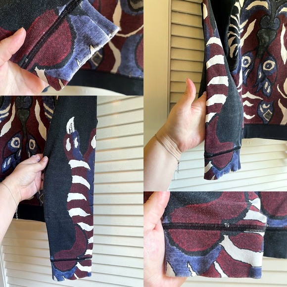 Authentic Altuzarra $895 Abstract Dark Grey and Maroon Sweatshirt - Picture 3 of 9